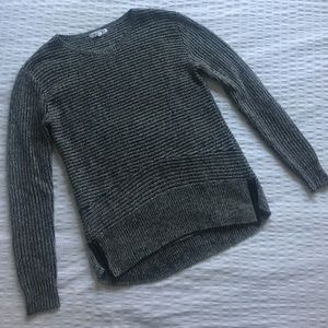 BB Dakota Gray Sweater with Leather Details